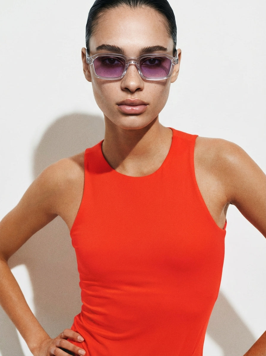 Roy transparent purple glasses