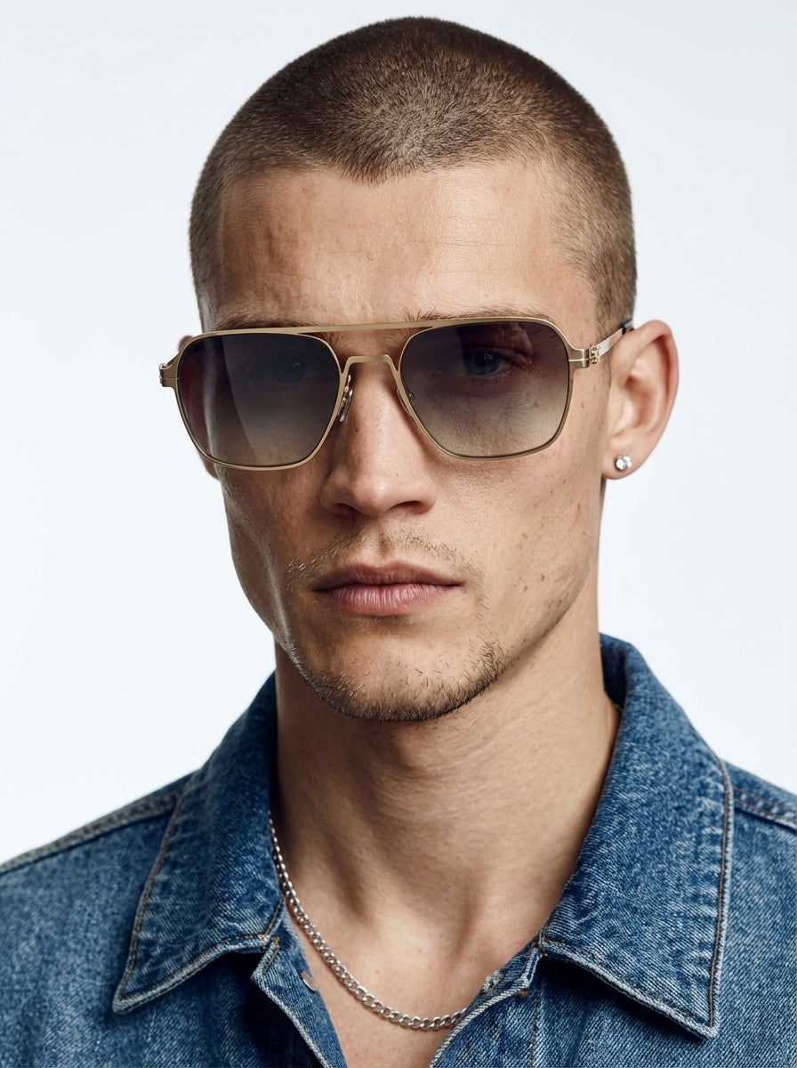 Lunettes de Soleil James Gold  Acier Homme Premium