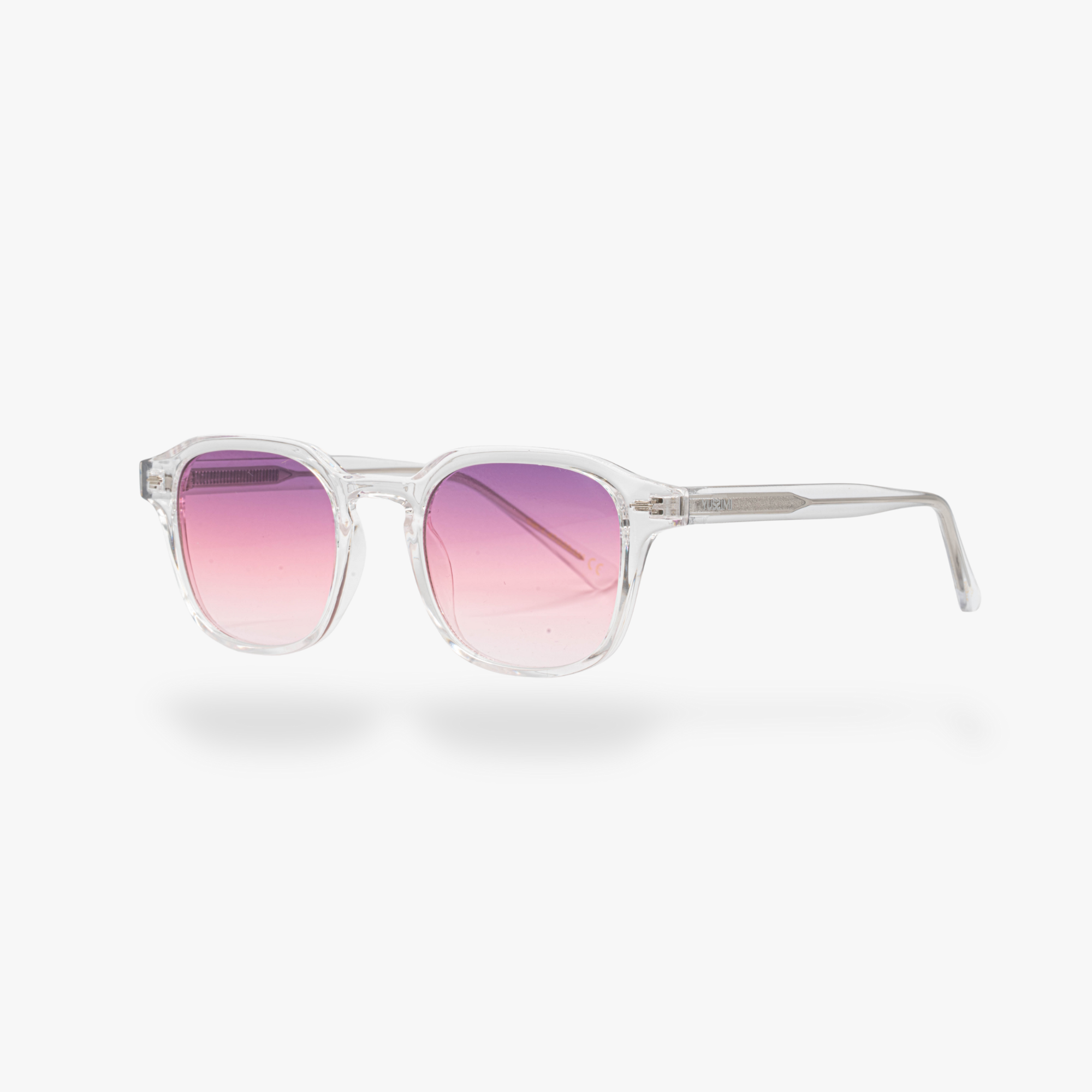 Lunette de soleil Arthur transparente verres carrés dégradés roses